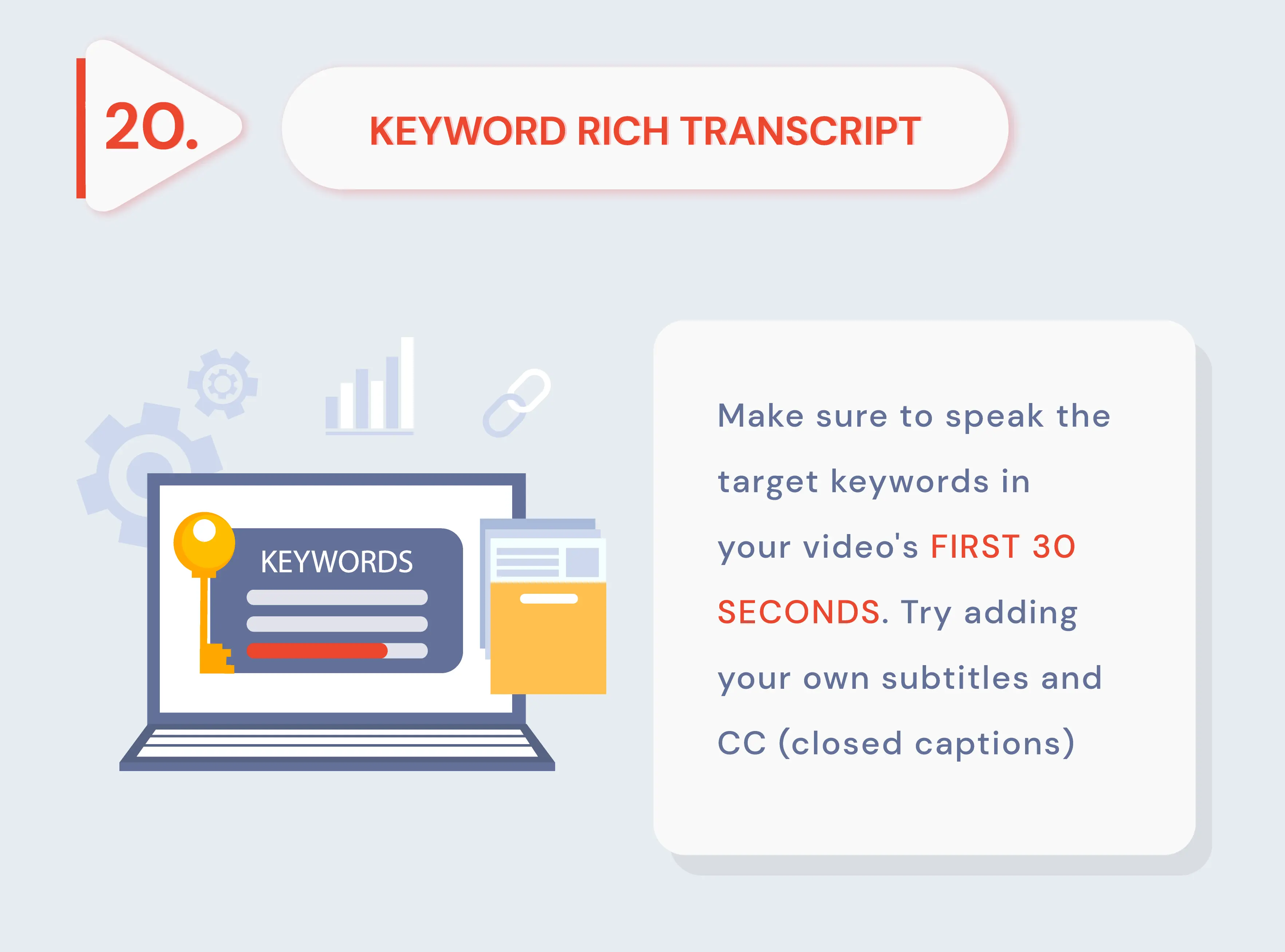 Transcription riche en mots clés YouTube