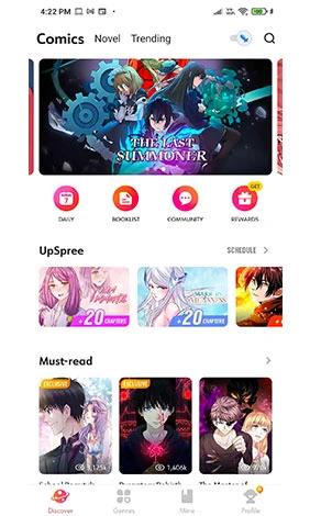 WebComics beste Apps zum Lesen von Mangas