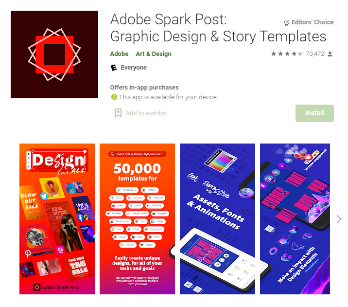 Postingan Adobe Spark