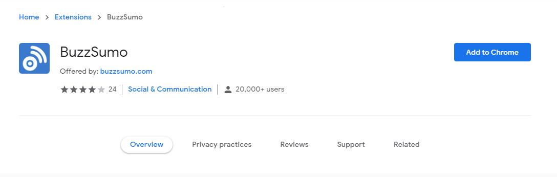 Buzzsumo 镀铬扩展