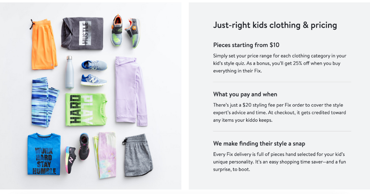 Screenshot der Stich Fix-Website