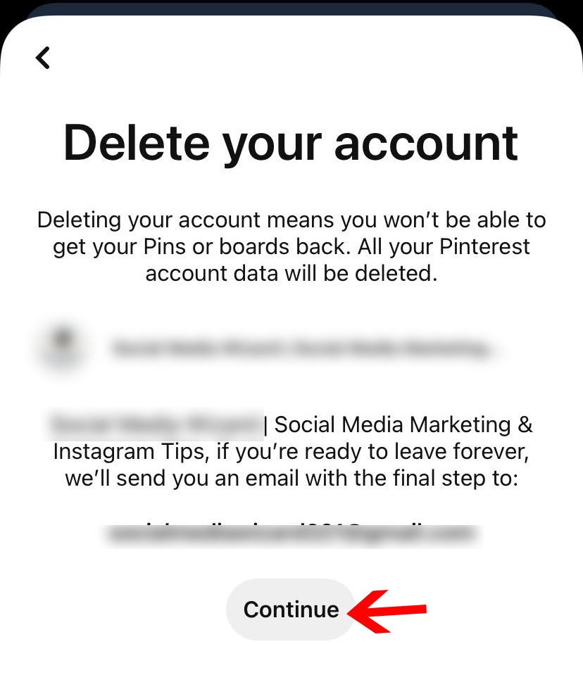 удалить пинтерест с мобильного 4