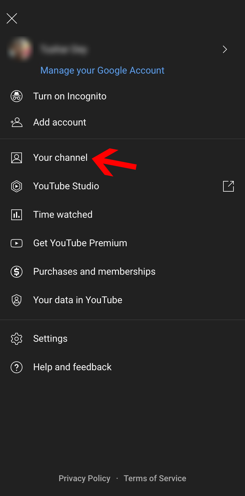 在移动设备 1 上更改 youtube 频道名称