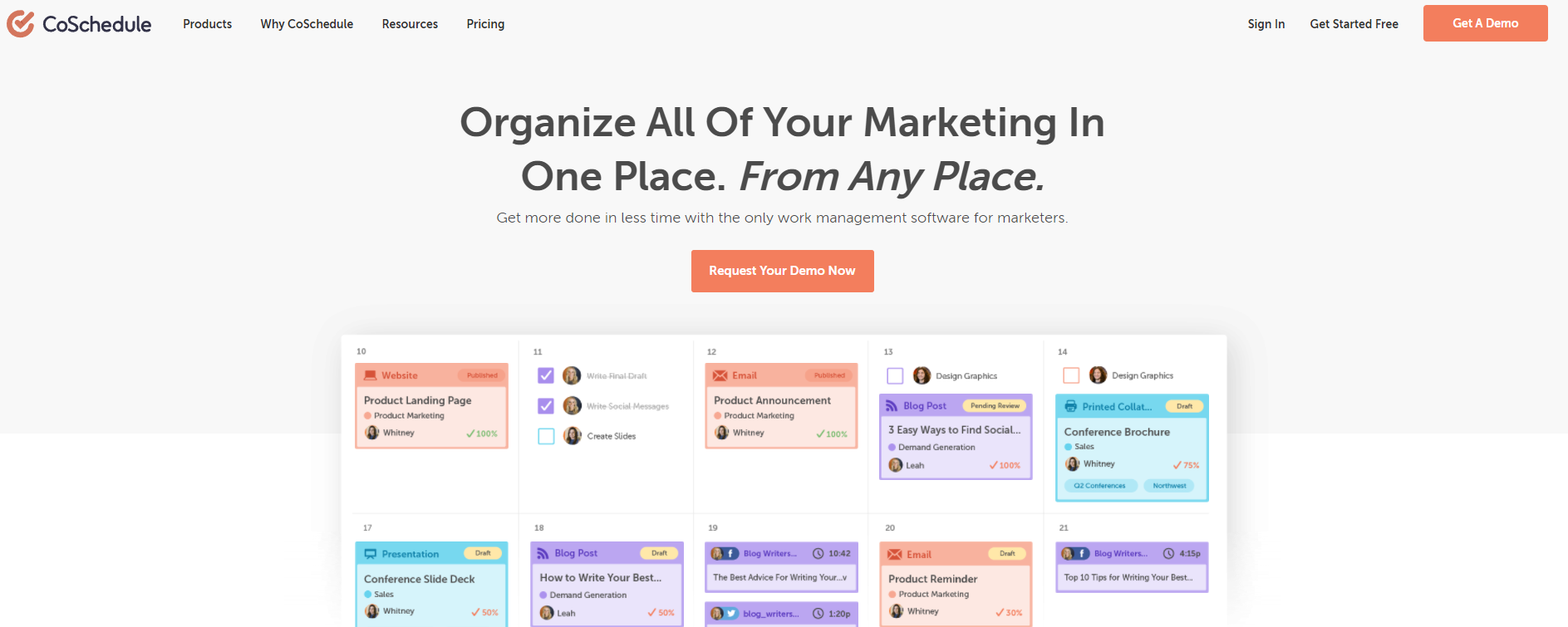 CoSchedule أداة إدارة وسائل الإعلام الاجتماعية