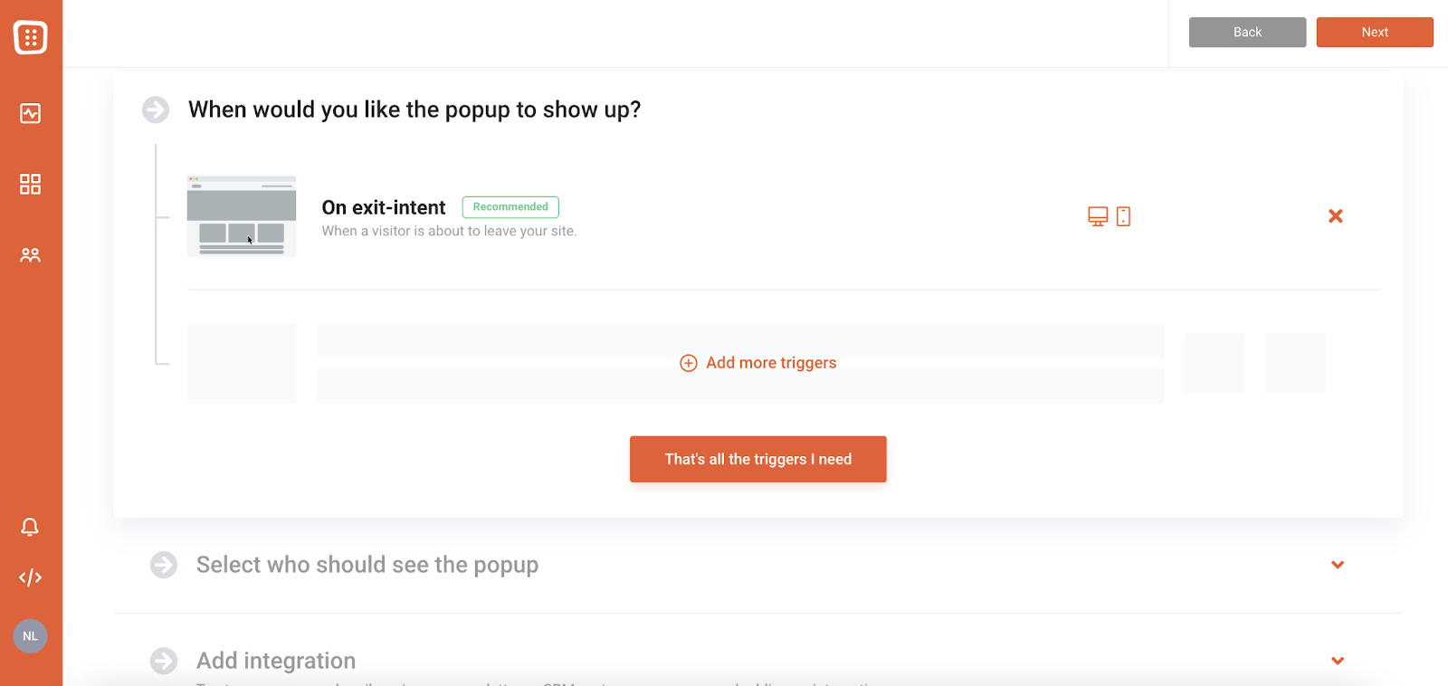 収益とEメールサブスクライバーを増やすための10のShopifyポップアップ OptiMonk settings options for your store - 10 Shopify Popups to Grow Your Revenue & Email Subscribers