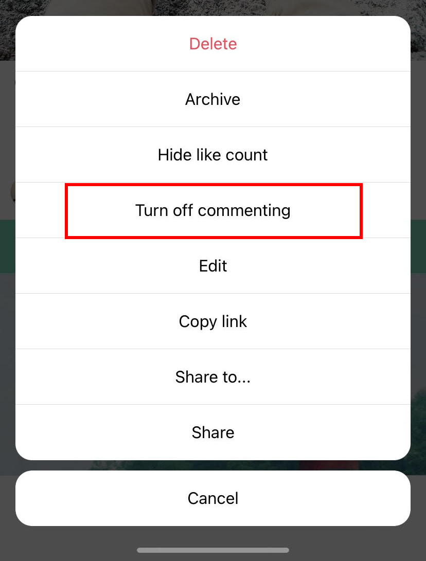 如何关闭实时 Instagram 帖子的评论