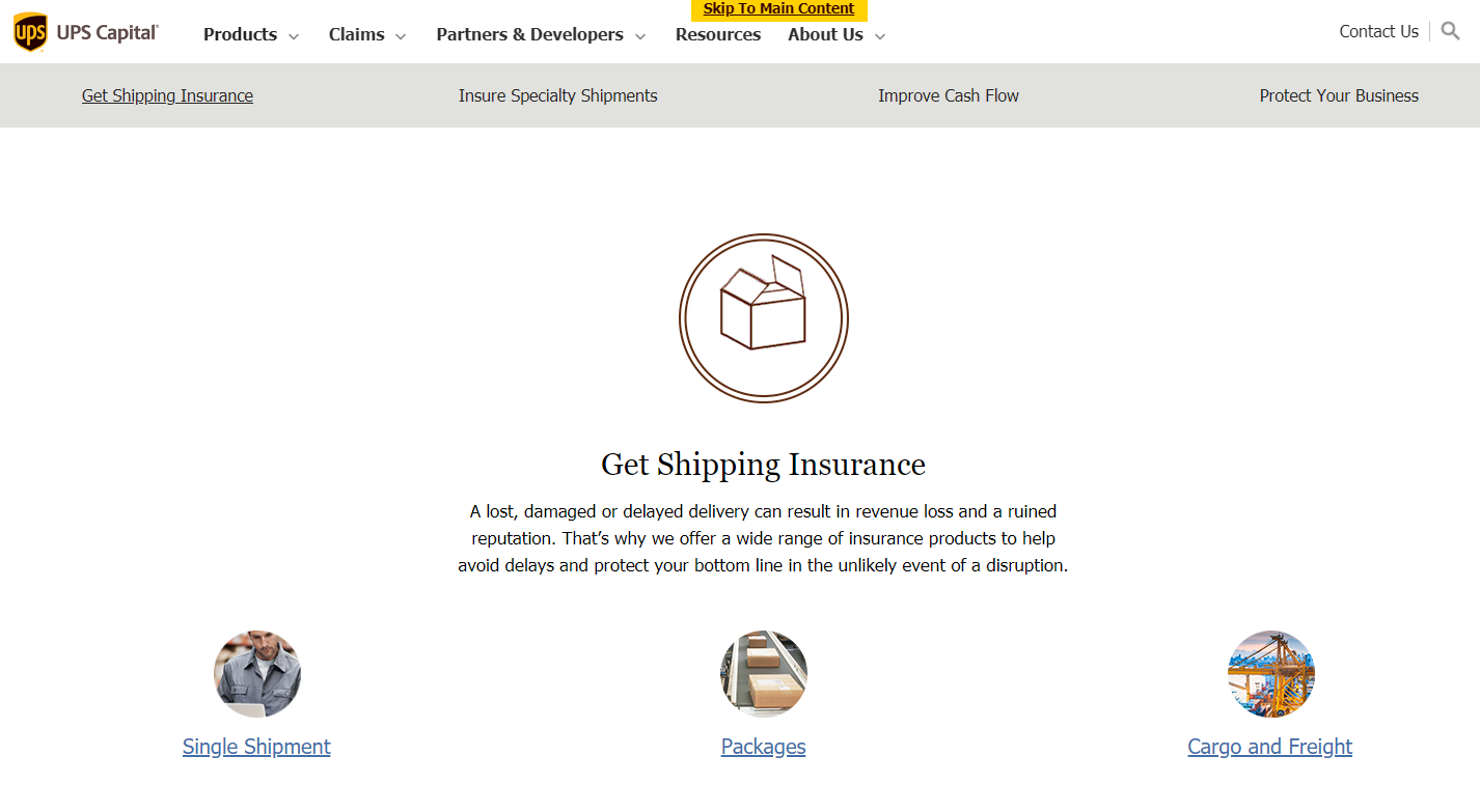UPS Capital, 배송 보험사