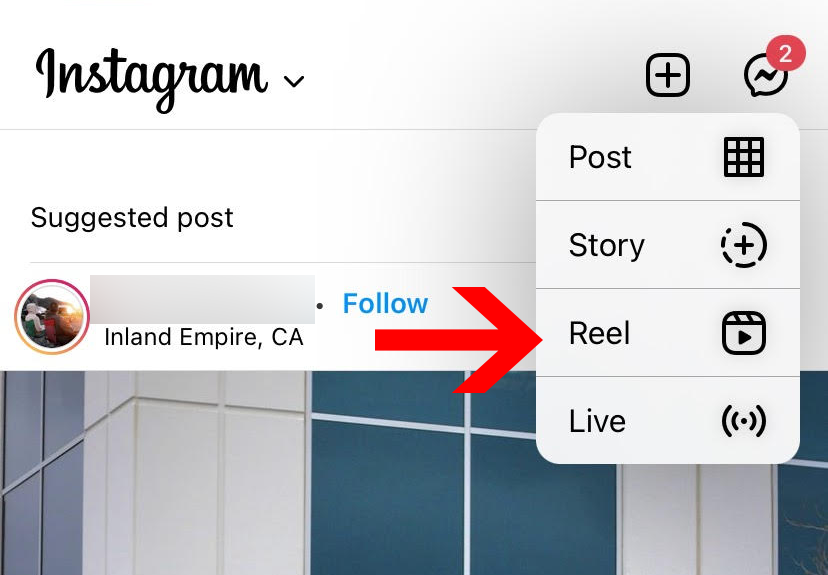Opsi gulungan Instagram