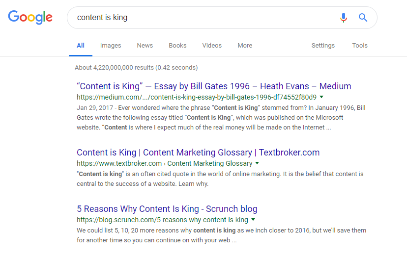 zrzut ekranu rankingu google, tytuł jest tym, co najbardziej rzuca się w oczy