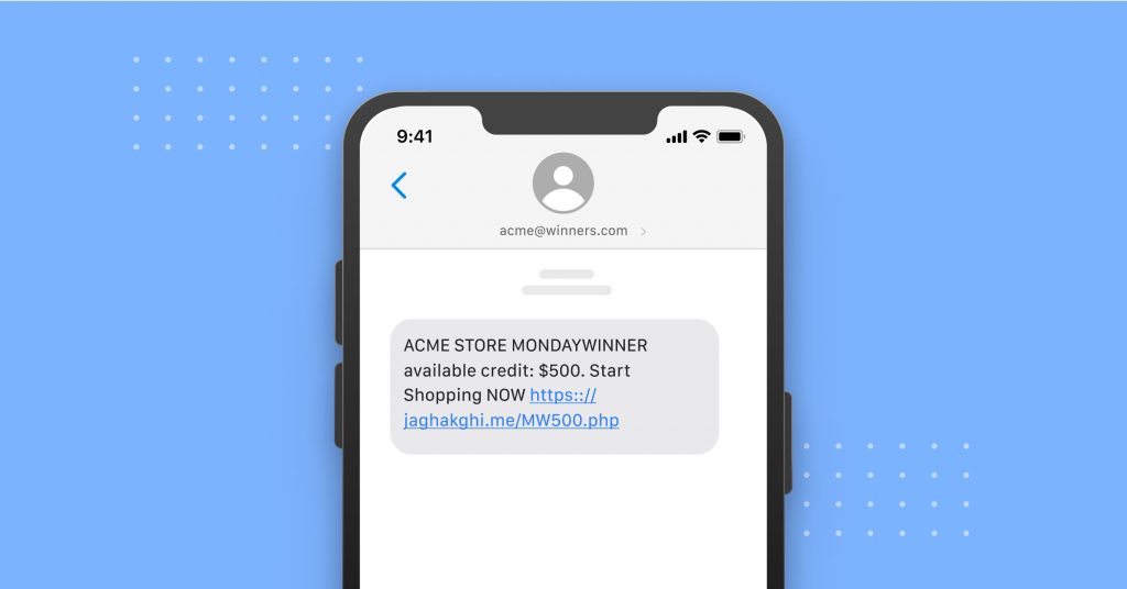 Ücretsiz hediye teklifi içeren sahte metin mesajları örneği