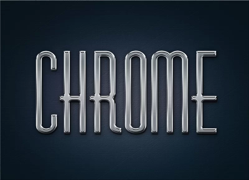 Efecto de texto de metal cromado