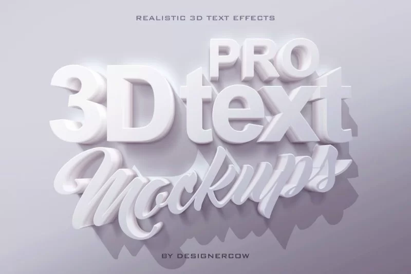 Maquetas de texto 3D profesionales