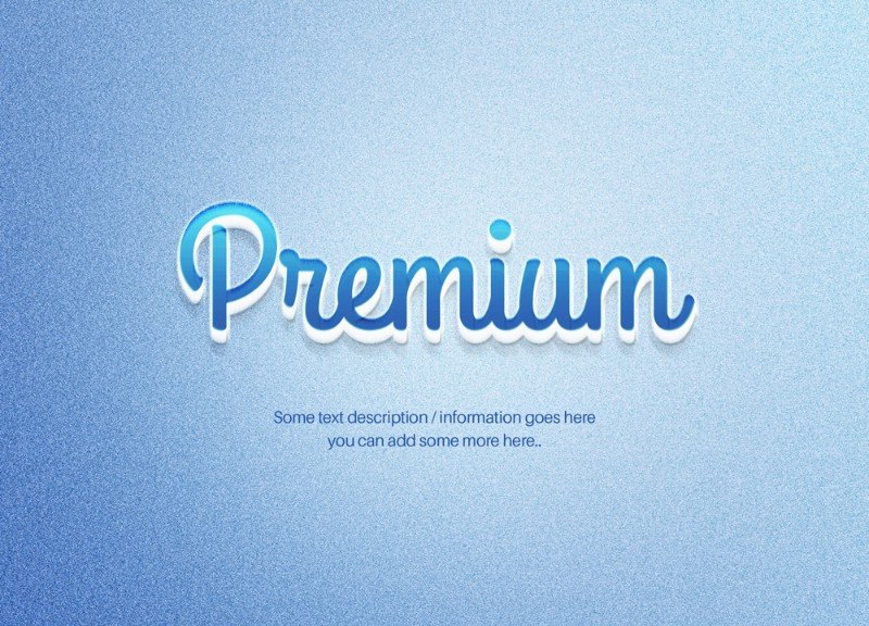efecto de texto azul premium