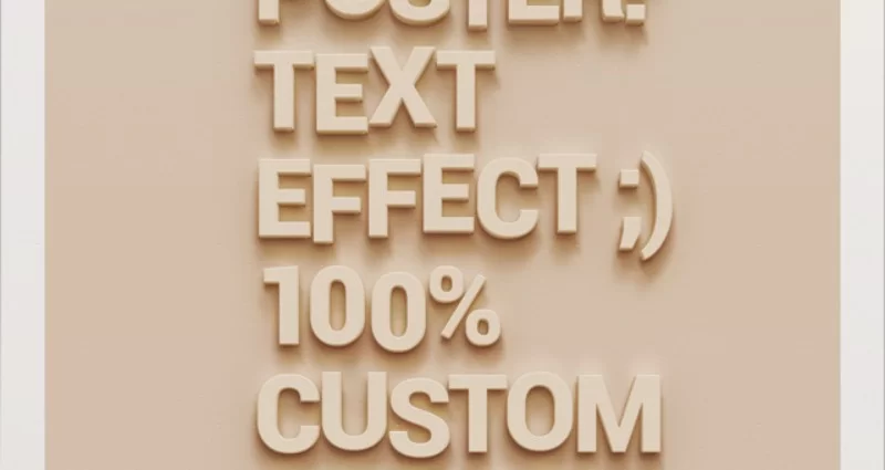 Efecto de texto de pared de póster PSD