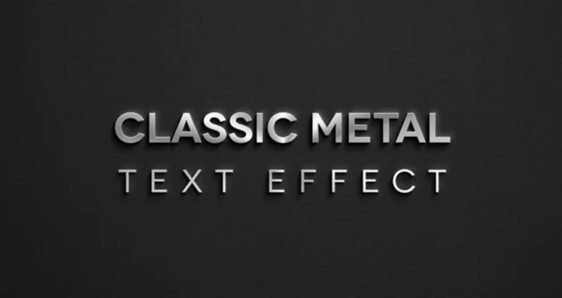 Efecto de texto de metal clásico