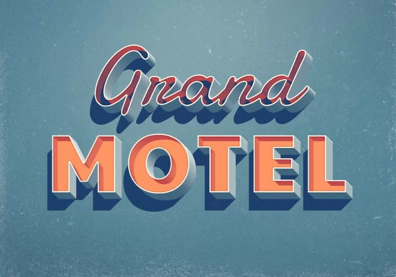 Gran efecto de texto de motel
