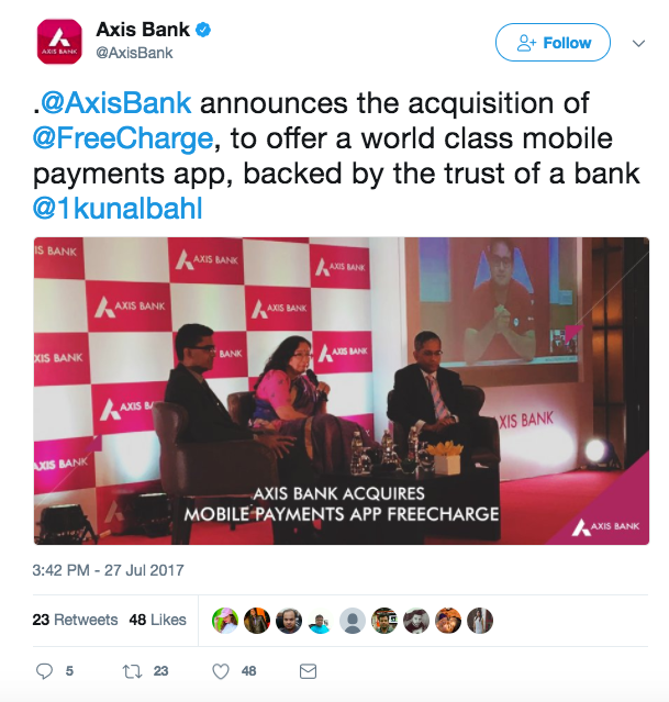 軸銀行 - フリーチャージ - デジタル決済