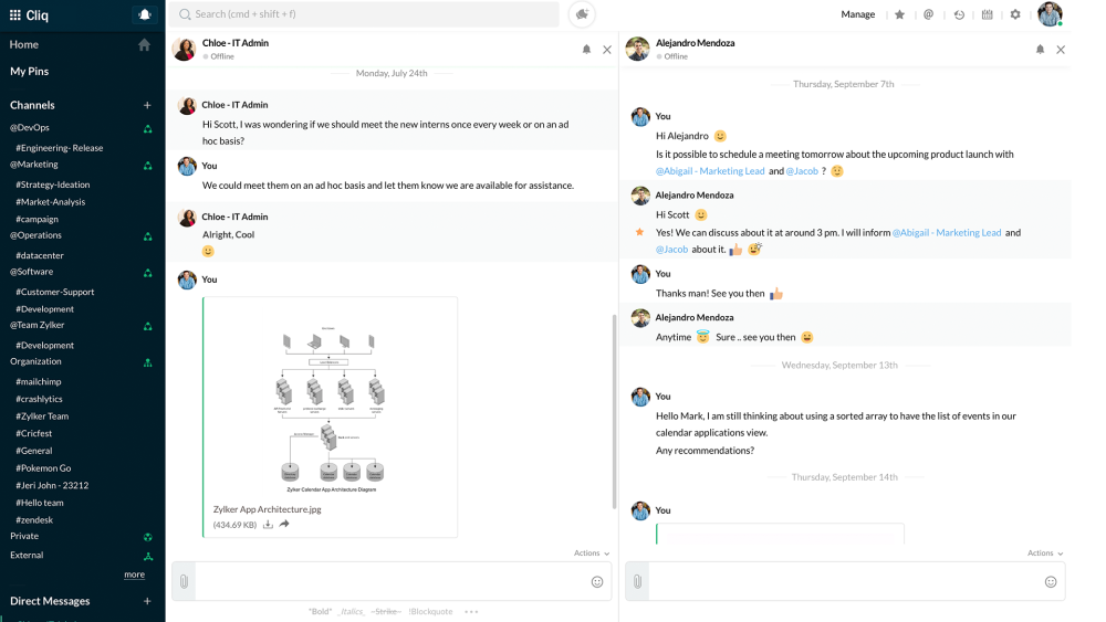 zoho-cliq-消息傳遞-saas