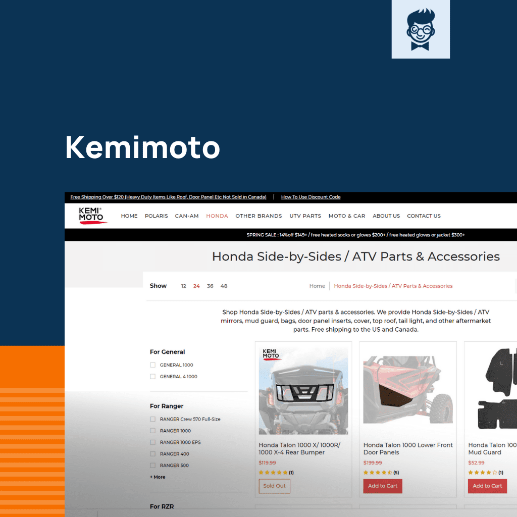 Shopify 온라인 오토바이 기어 스토어