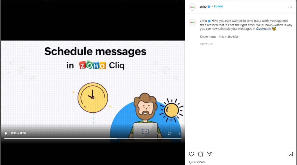 Zoho Instagram videoları