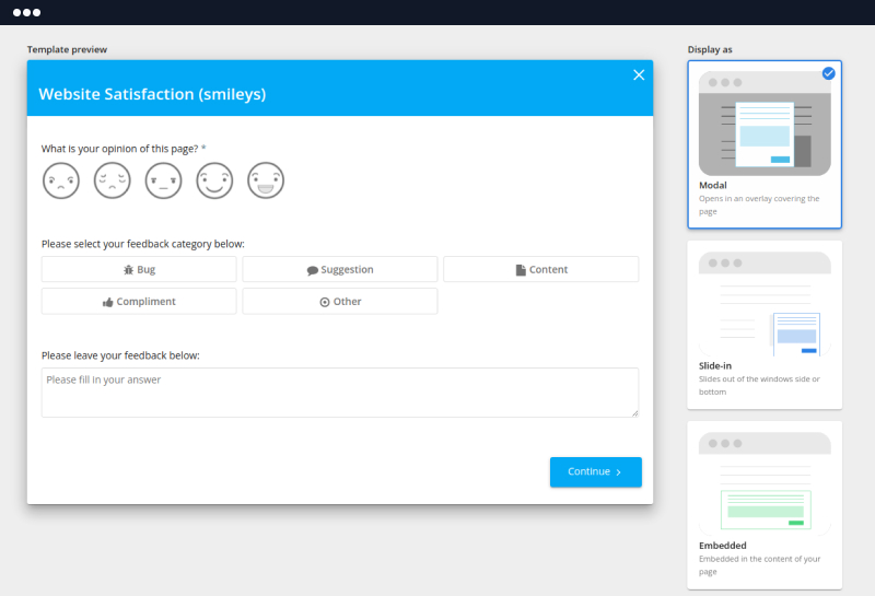 Widget de commentaires Mopinion