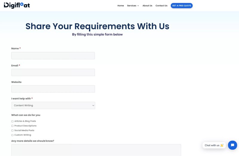 Digifloatの無料見積もりフォームを入手
