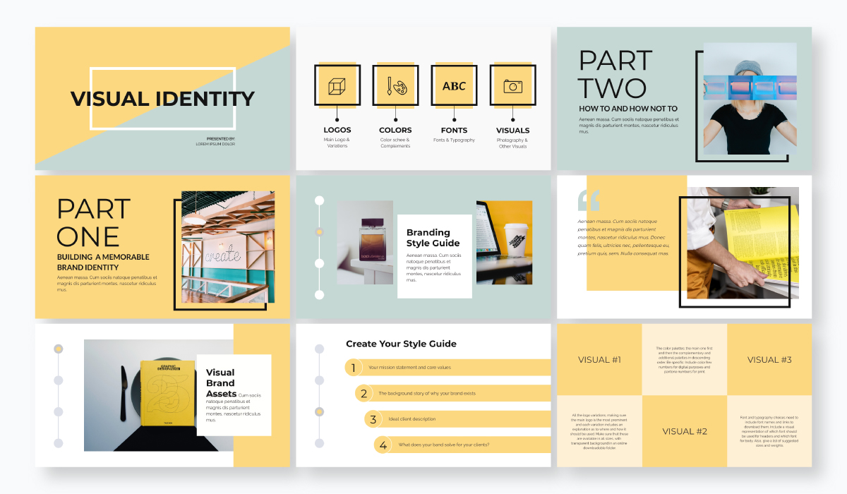 presentasi rencana bisnis - templat identitas visual