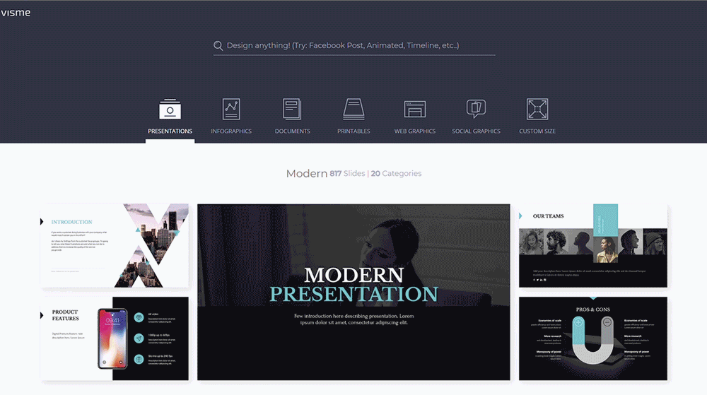 presentasi voice over - pilih template