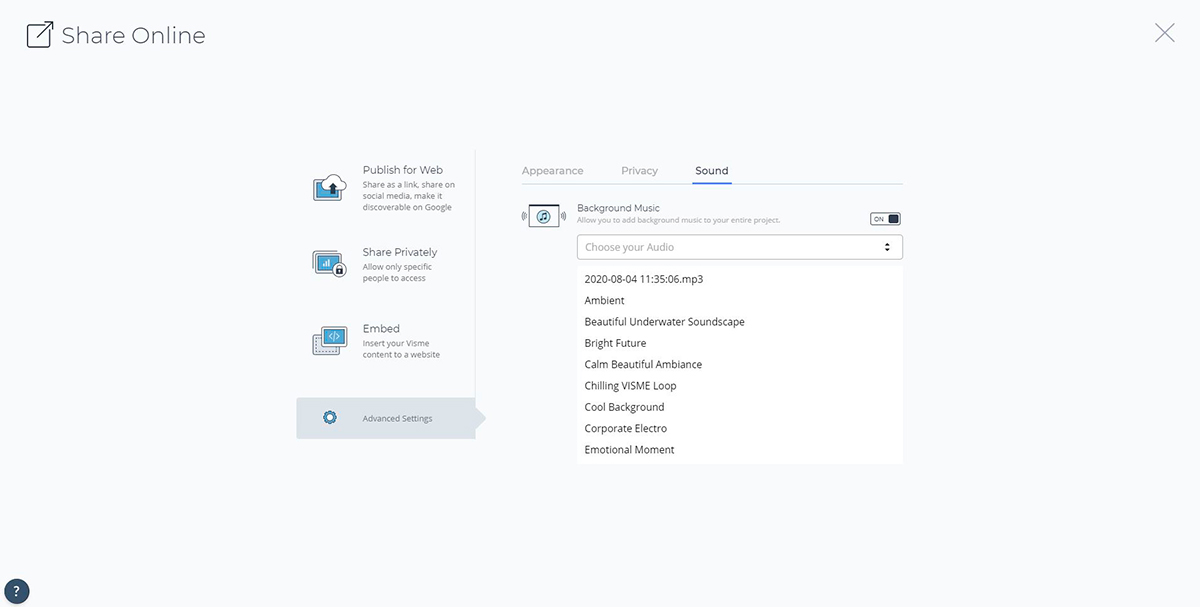 presentasi voice over - tambahkan musik latar