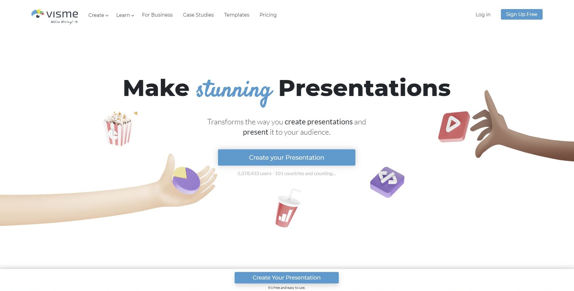 presentasi voice over - buat proyek baru di Visme