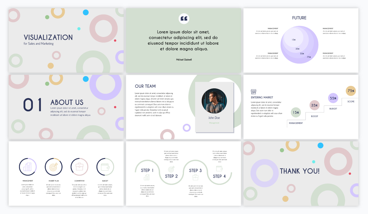 presentación virtual - plantilla de presentación de visualización