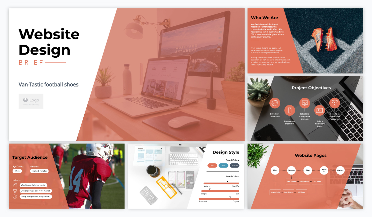 presentación virtual - plantilla de presentación breve de diseño