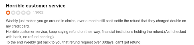 Weebly poor customer service