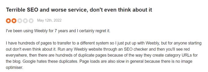 Weebly has Terrible SEO