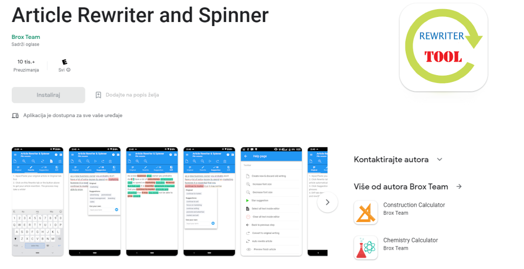Reescritor de artículos y Spinner