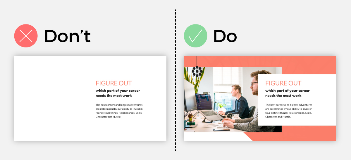 ทำกับอย่าเลื่อนการเปรียบเทียบวิธีการใช้องค์ประกอบพื้นหลัง