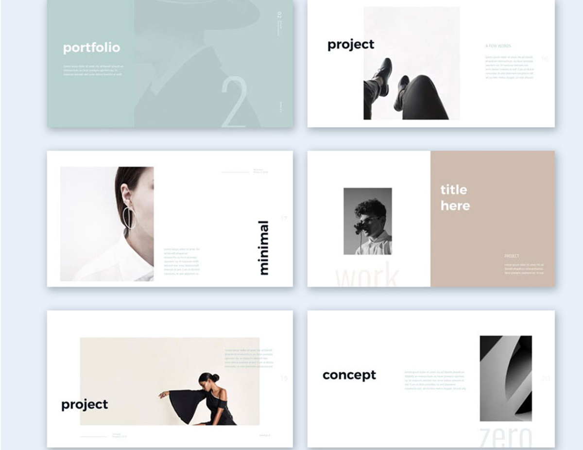 การออกแบบสไลด์การนำเสนอแบบมินิมอล