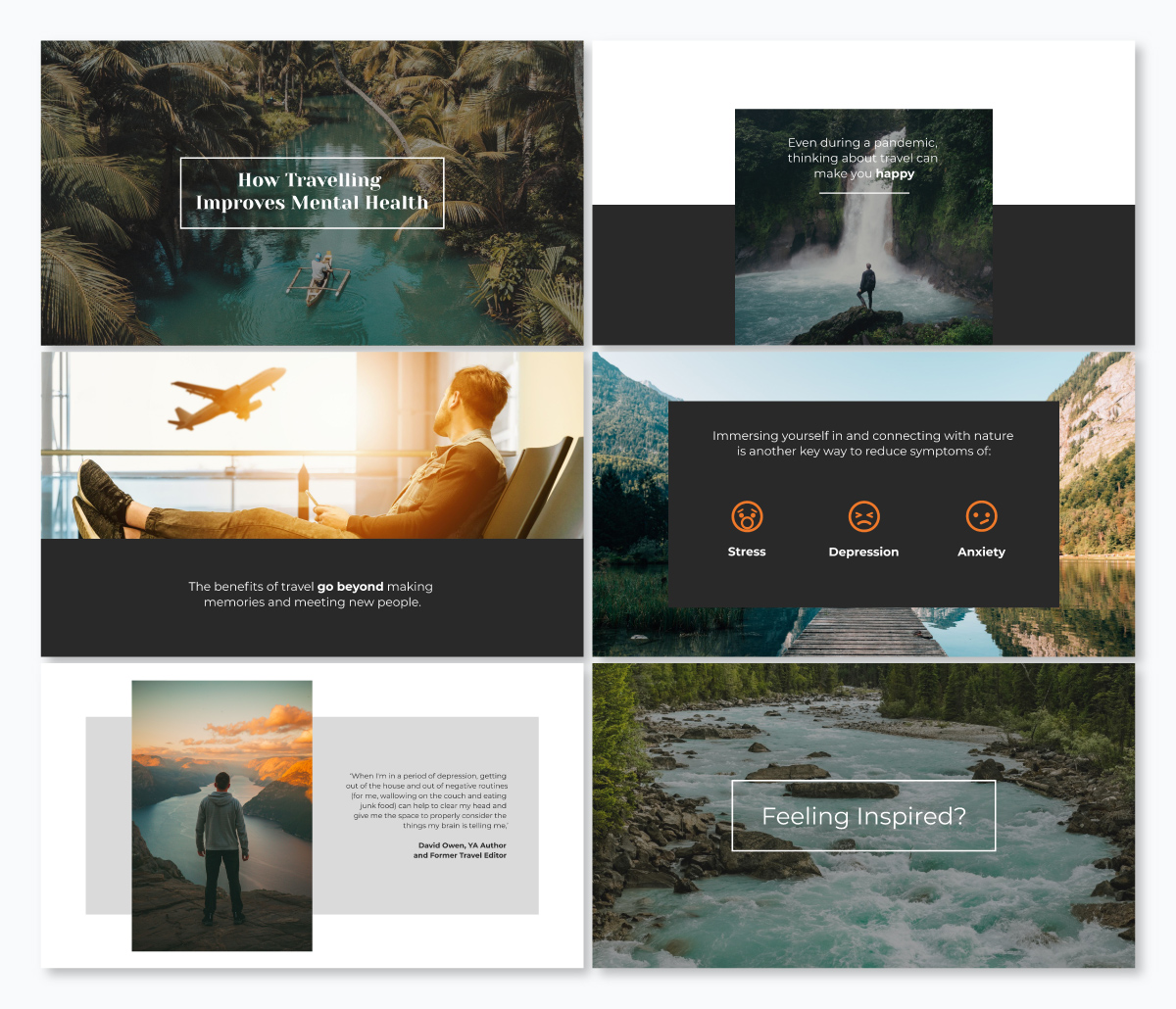 Vismeで利用可能な旅行基調講演テンプレート。