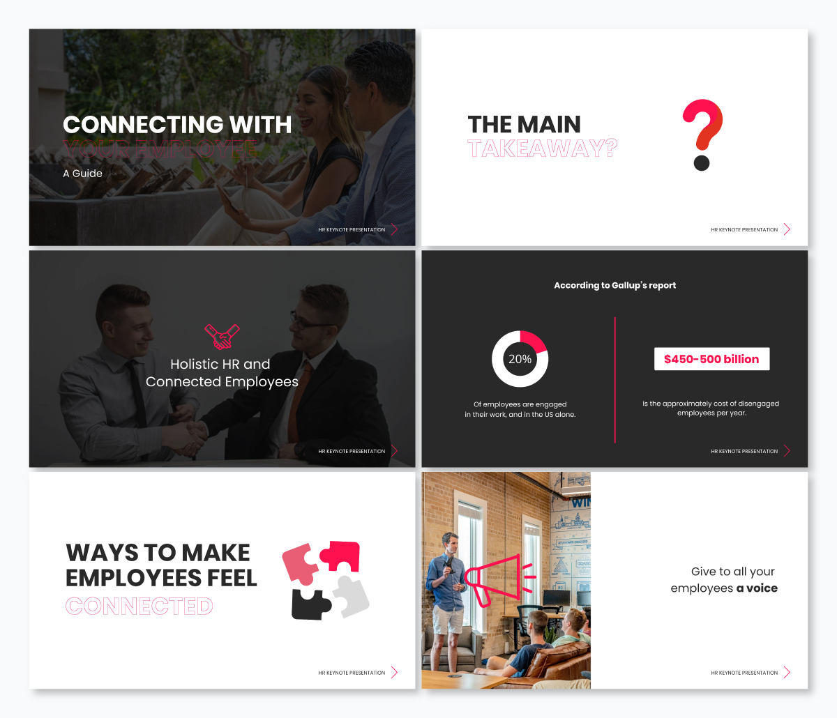 Vismeで利用可能なHRに焦点を当てた基調講演テンプレート。