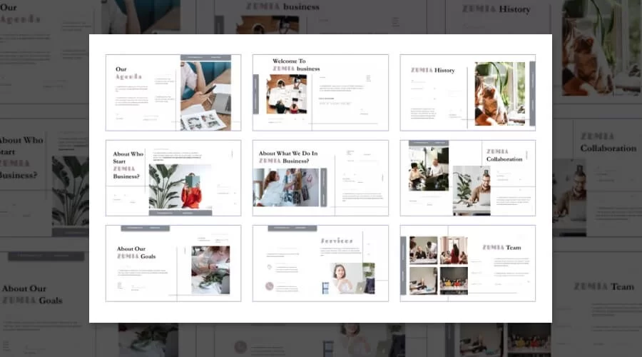Modelo de PowerPoint de apresentação de negócios Zumia