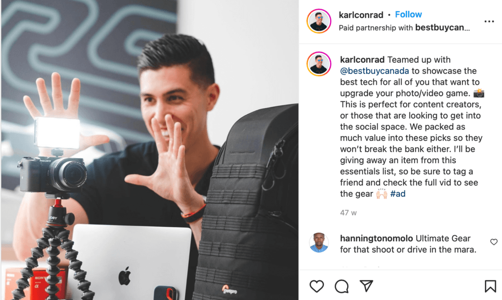 アフィリエイト-パートナーシップ-1 |簡単なアフィリエイト An example of an influencer partnering with a brand