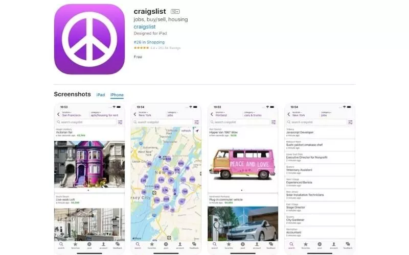 Craigslist iOS 앱
