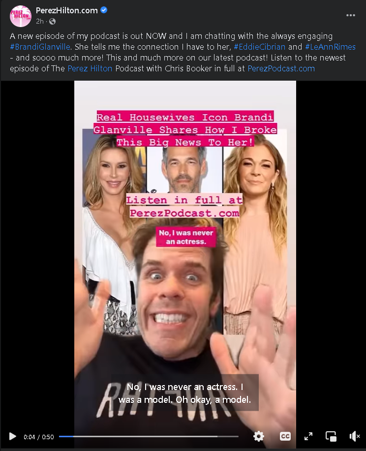 Perez Hilton postări video pe rețelele sociale