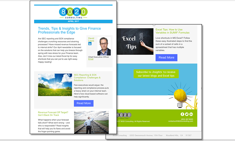 E-Mail-Marketing: 8020 Newsletter Gutes Beispiel Email Marketing: 8020 Newsletter Good Example
