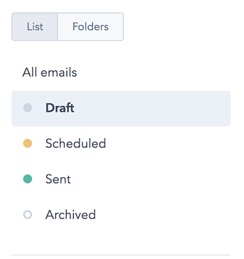 Как фильтровать электронные письма HubSpot по черновикам