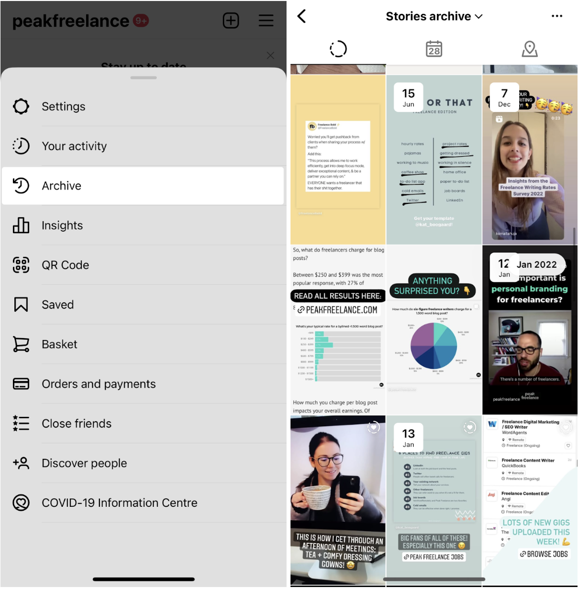 fügen Sie archivierte Geschichten hinzu, um sie auf Instagram hervorzuheben