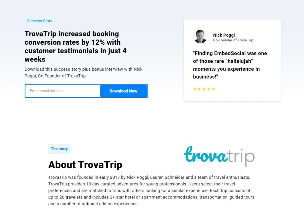 trovatrip, 成功故事, 推荐