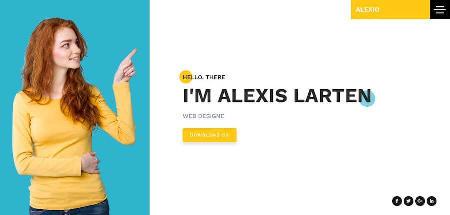 Alexio – Portefeuille personnel Bootstrap 4