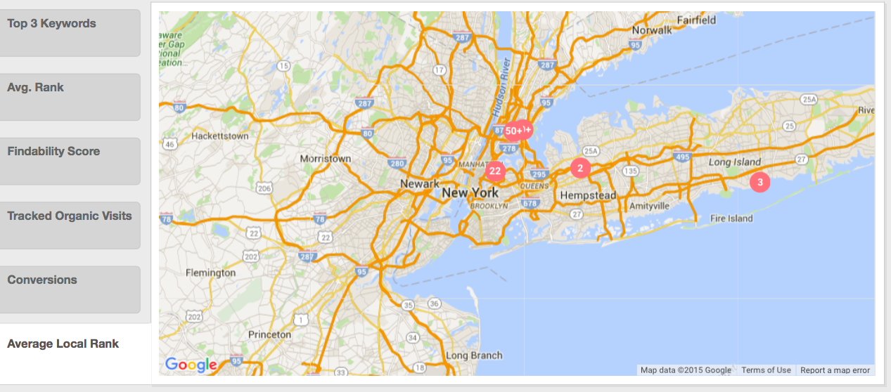 Risultati della mappa di ricerca locale