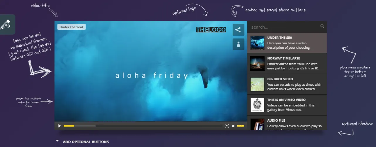 Galleria video Pagina del plug-in video di WordPress